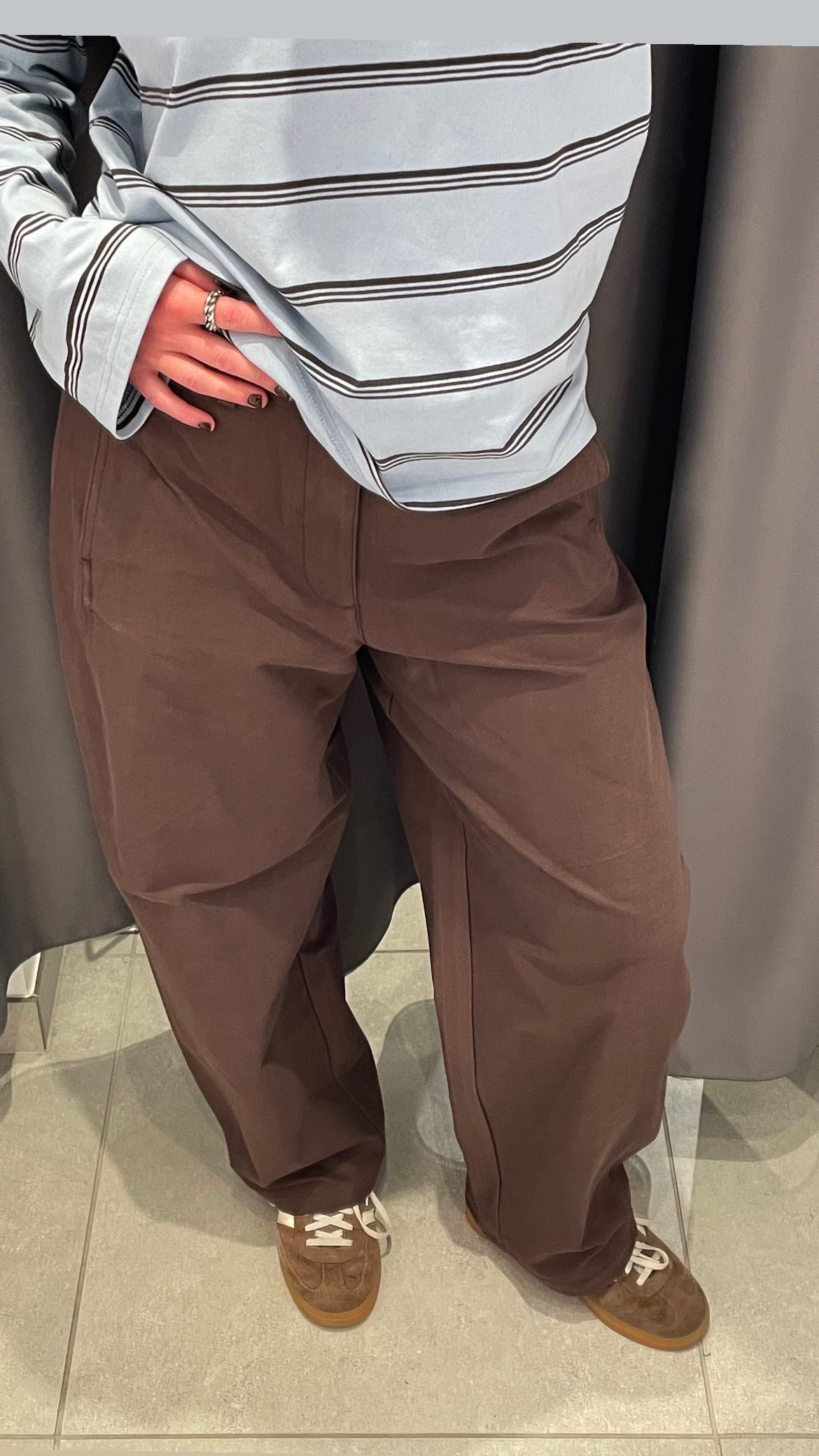 PCRIKKE Trousers - Hot Fudge