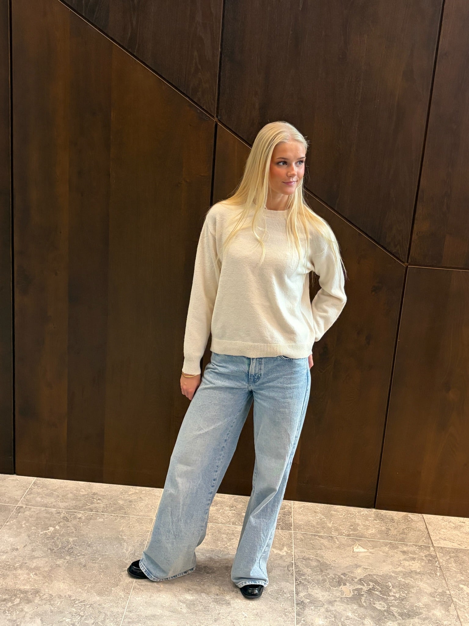 PCSALLY Knitted Top - Birch