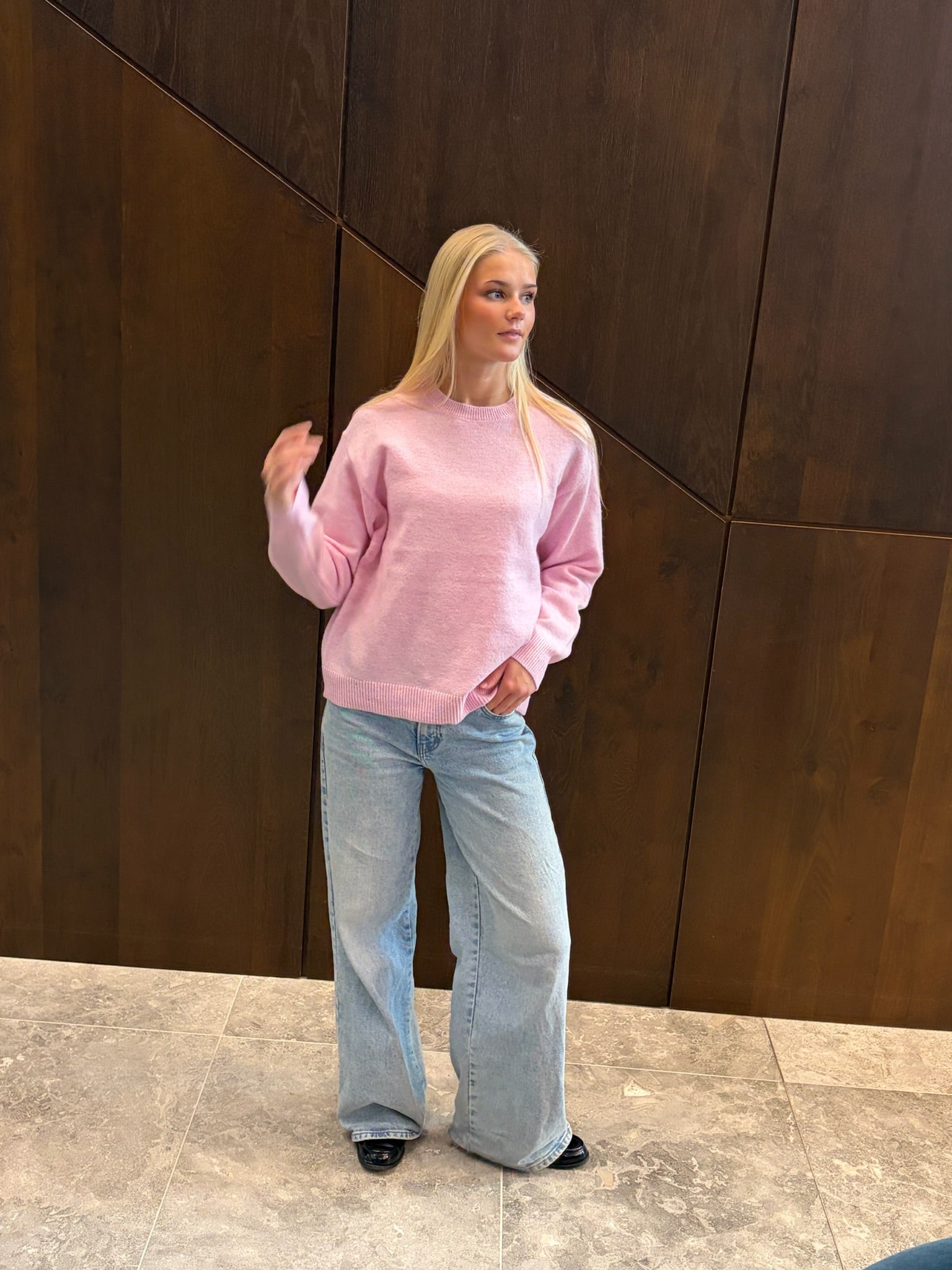 PCSALLY Knitted Top - Roseate Spoonbill