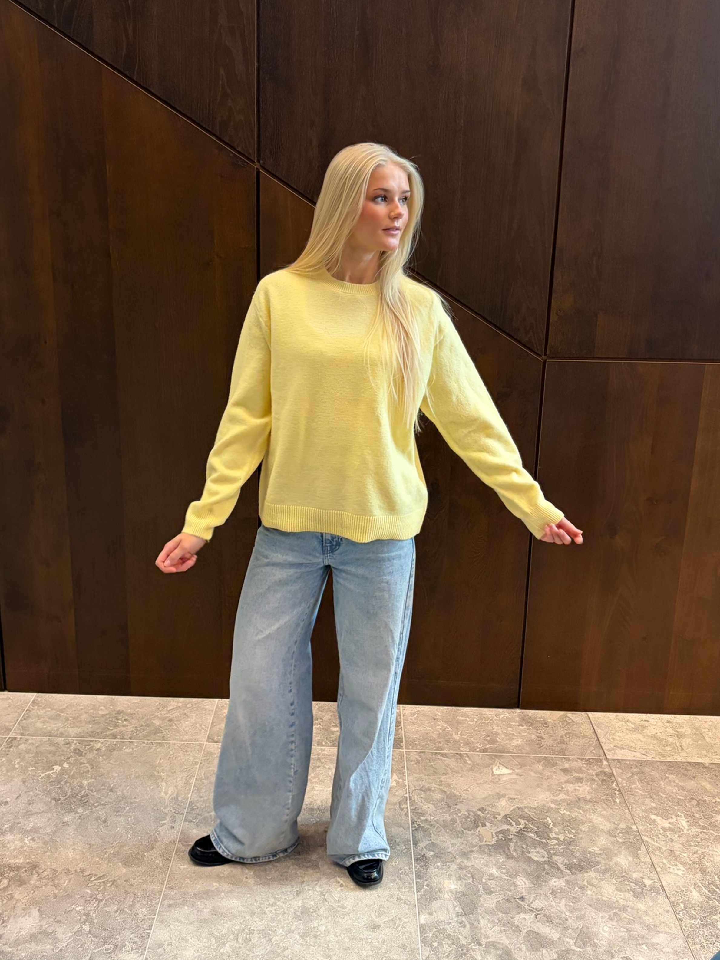 PCSALLY Knitted Top - French Vanilla