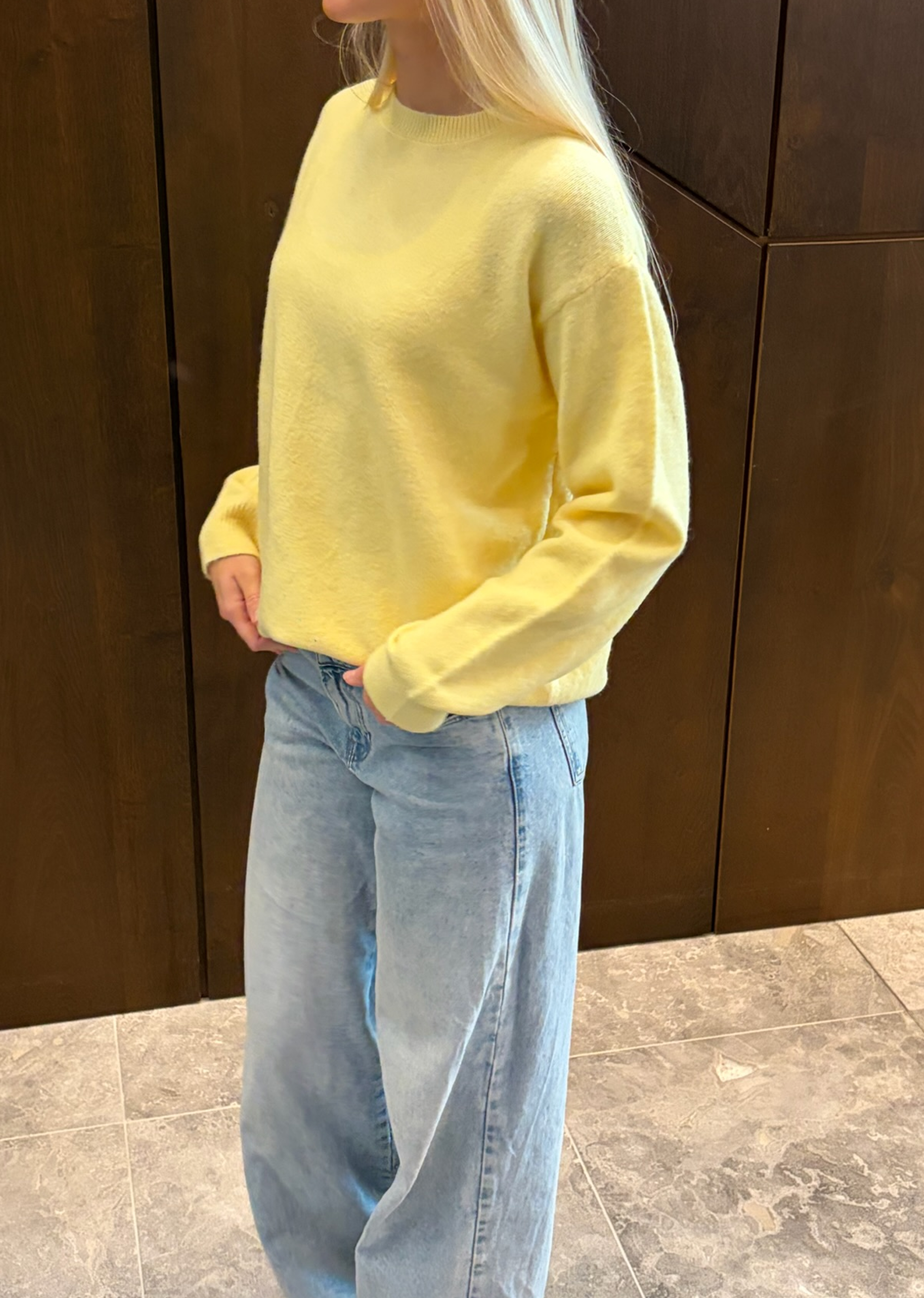 PCSALLY Knitted Top - French Vanilla