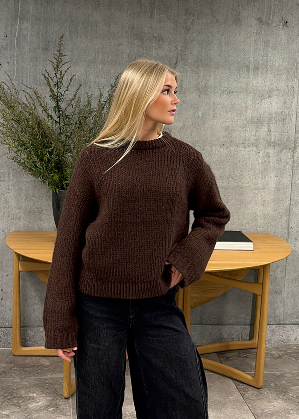 PCDORTHEA Knitted Top - Hot Fudge