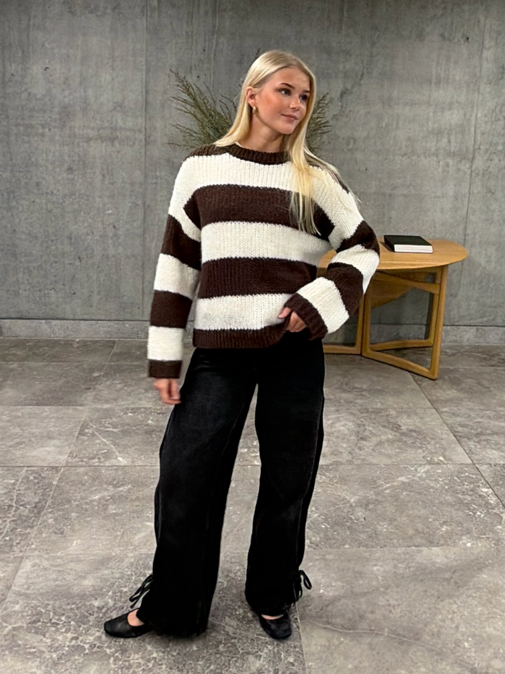 PCDORTHEA Knitted Top - Hot Fudge