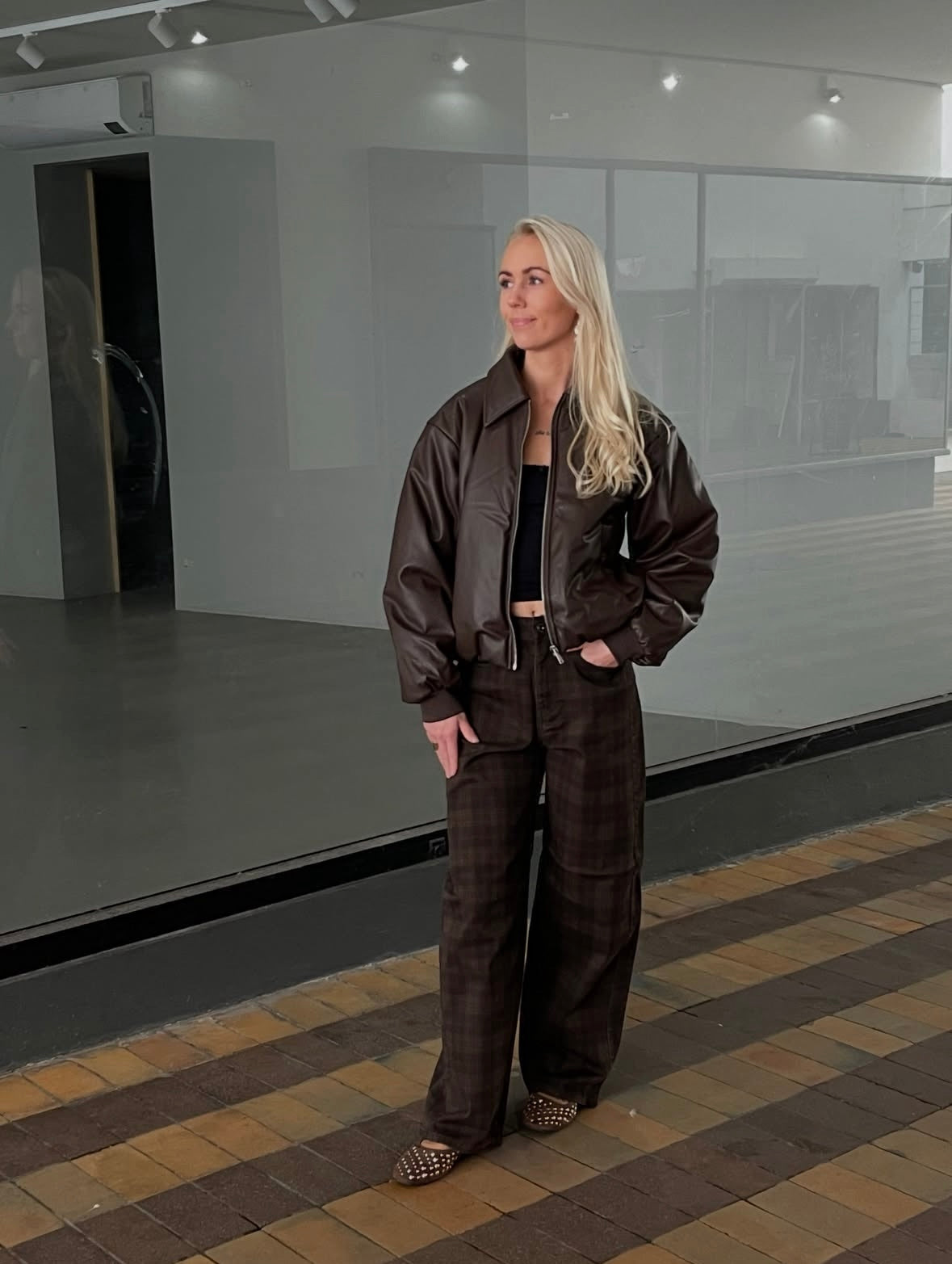 PCLARA Bomber Jacket - Hot Fudge