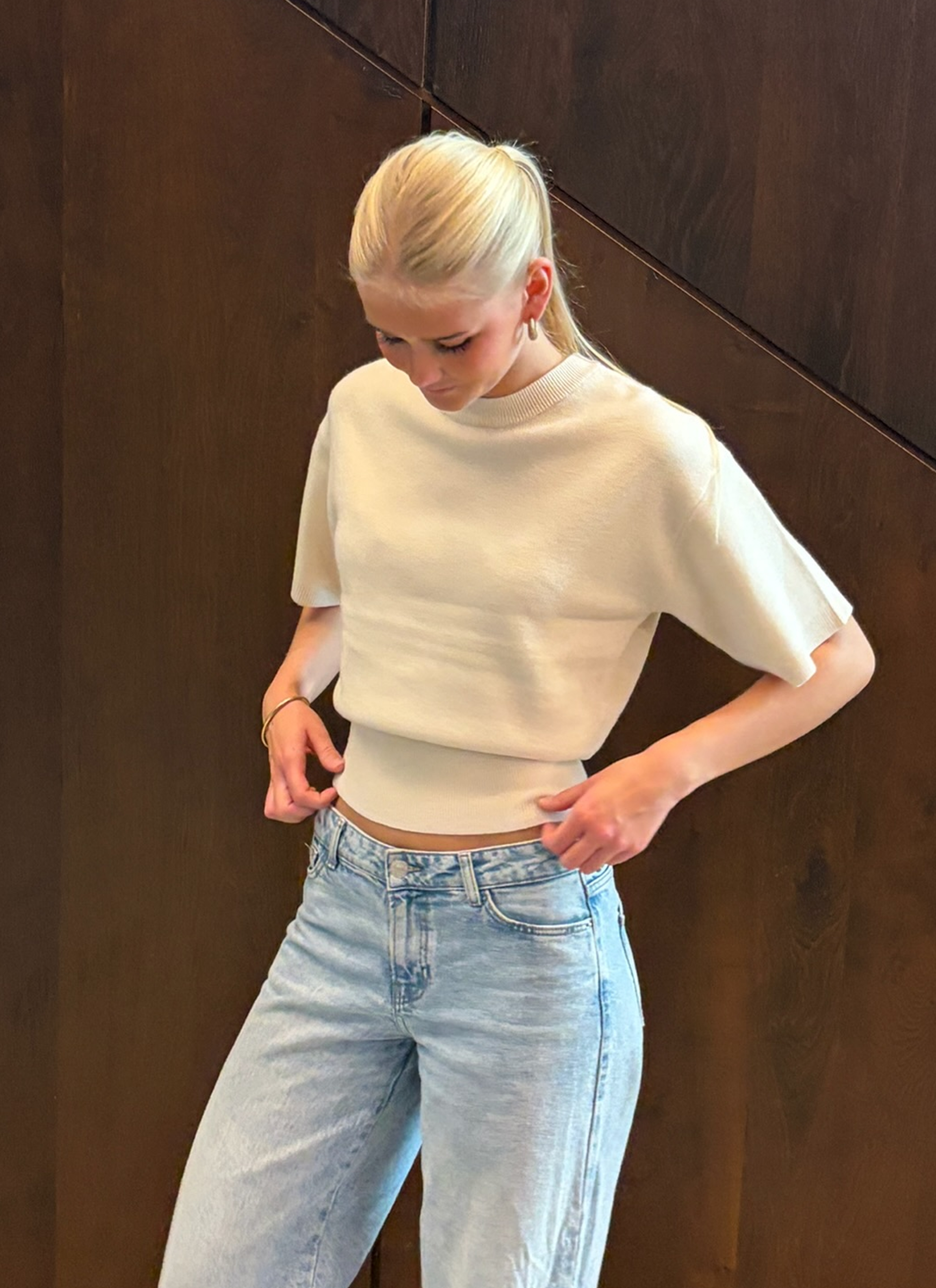 PCJASSY Knitted Top - Birch